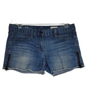 Gap 1969  Shorts 25/0 Blue Stretch Denim Raw Hem Side Zip Beach Summer Y2K Vacay